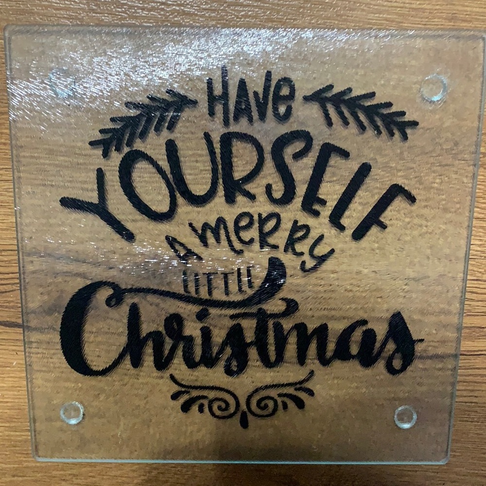 8”X8” Vinyl “Have Yourself a Merry Little Christmas” Trivet